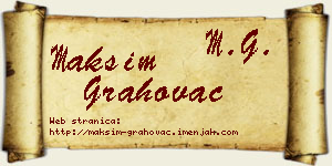 Maksim Grahovac vizit kartica
